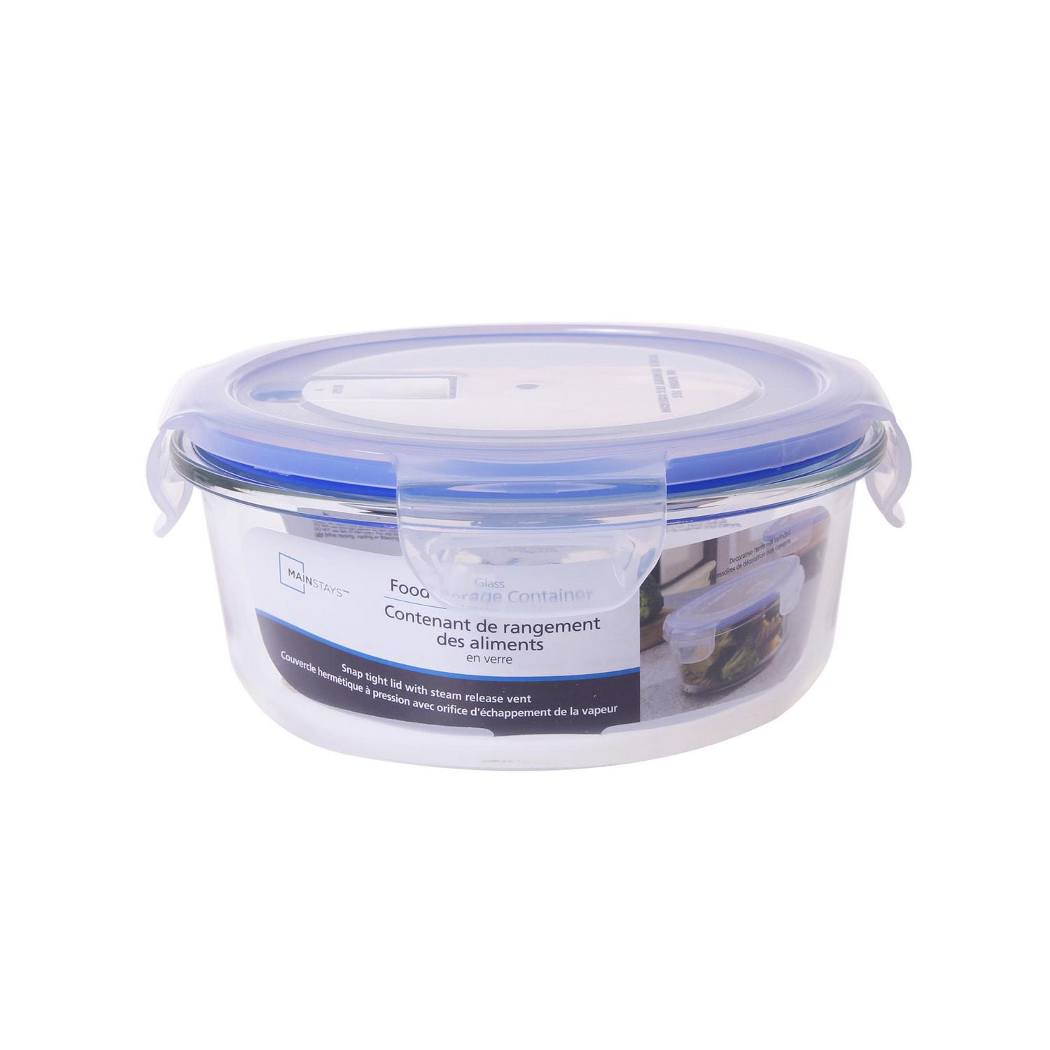 Mainstays 650ML ROUND GLASS FOOD STORAGE WITH VENT LIDS Walmart Canada