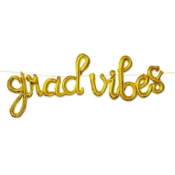 Packed Party "Grad Vibes" 4FT Gold Graduation Mylar Balloon Banner