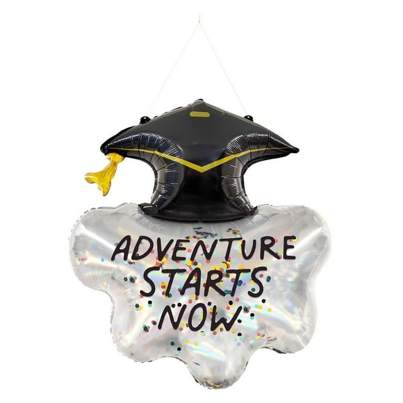 Packed Party "Adventure Starts Now" Graduation Mylar Balloon with Confetti
