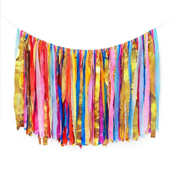 Packed Party "Picture Perfect" Fringe Photo Wall Backdrop, Multi-color streamer photo wall
