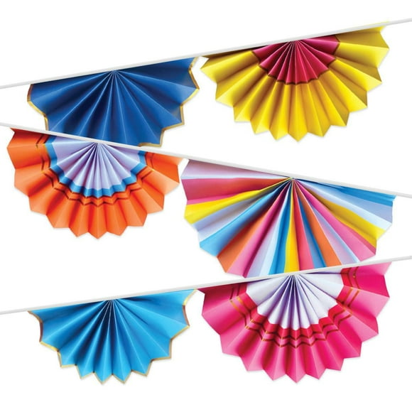 Packed Party "Biggest Fan" Paper Fan Garland, Multi-color bunting garland