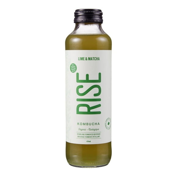 Rise Lime & Matcha Organic Kombucha, 414 mL