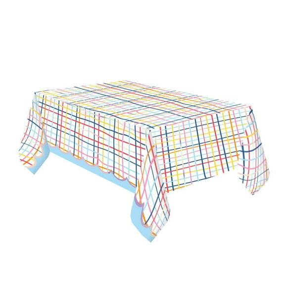 Packed Party 'People Covered In Fun' 84" x 54" Reversible Table Cover Multi-color Party Supply Set, Reversible Table Cover