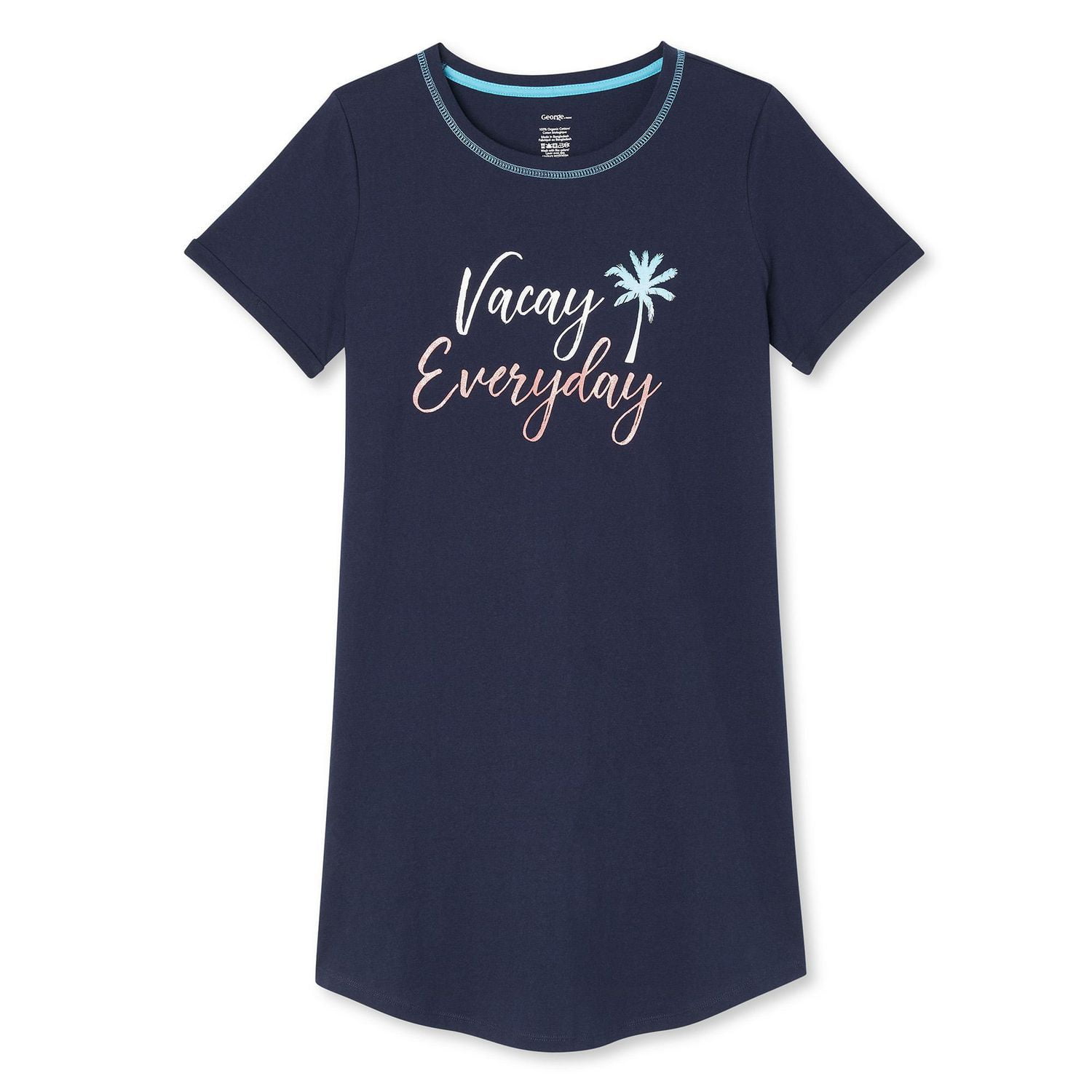 Chemise de nuit avec revers roulés George pour femmes