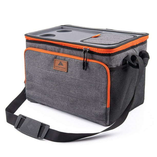 Ozark Trail 50 Can Collapsible Tabletop Cooler with hard liner insert, top access, shoulder