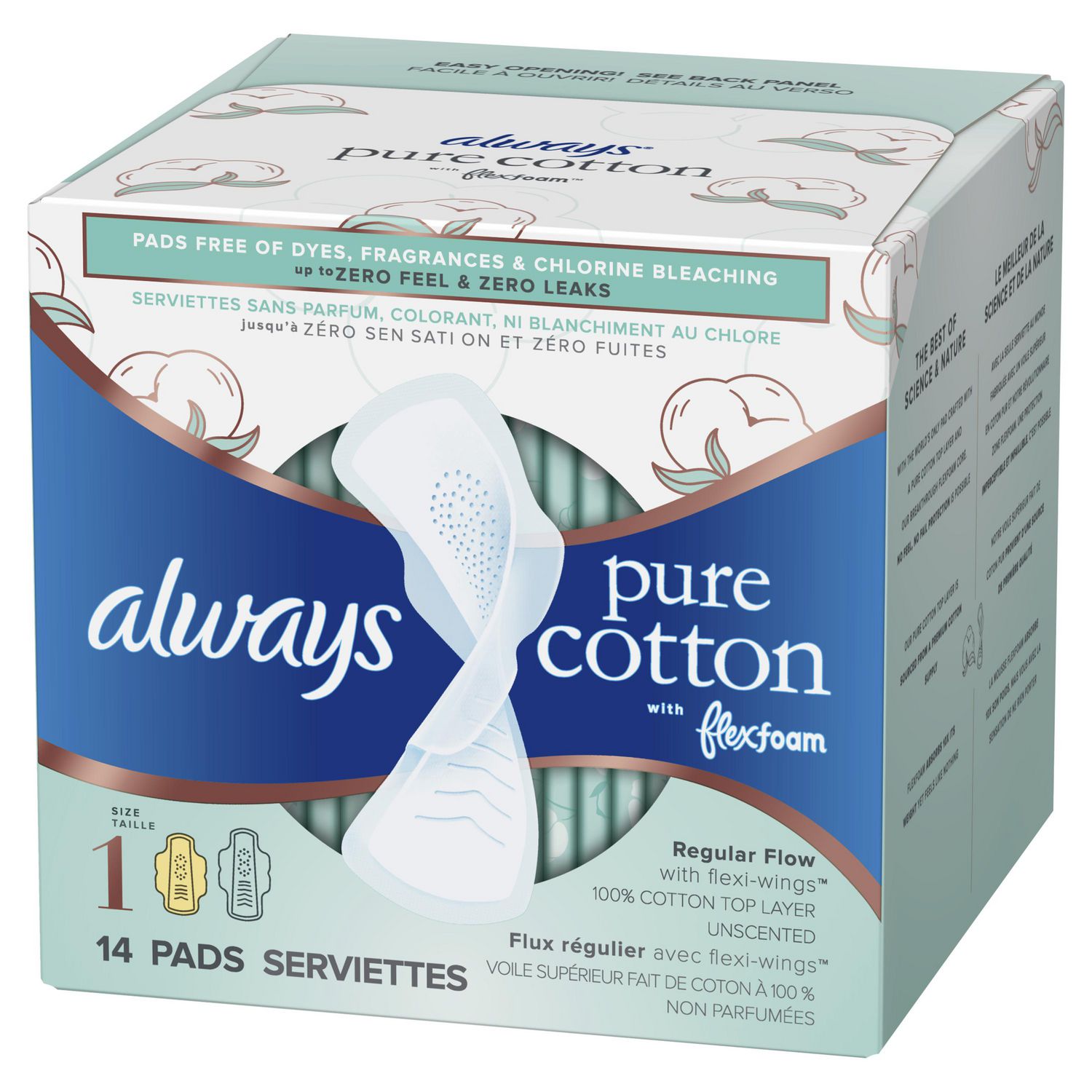 Always Pure Cotton Heavy Unscented Maxi Pads - Size 2 - 34ct : Target
