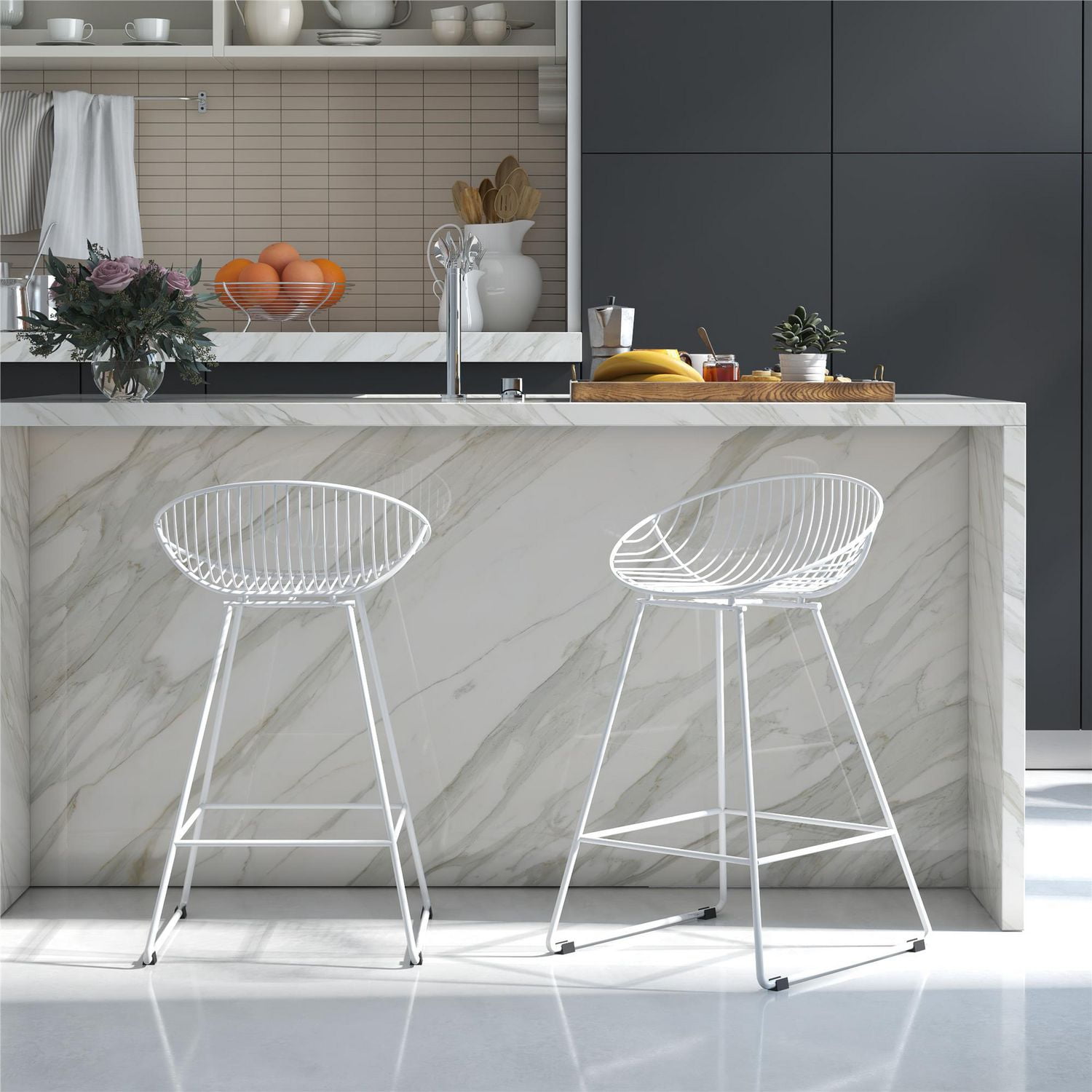 CosmoLiving Ellis Wire Counter Height Bar Stool Walmart