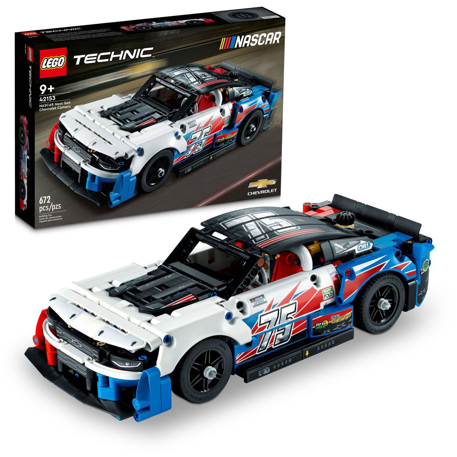 LEGO Technic NASCAR Next Gen Chevrolet Camaro ZL1 Building Set 42153 -  Authentically Designed Collectible Race Car Model Toy Vehicle Kit,  Educational Holiday Toys for Boys, Girls, and Teens Ages 9+, Includes