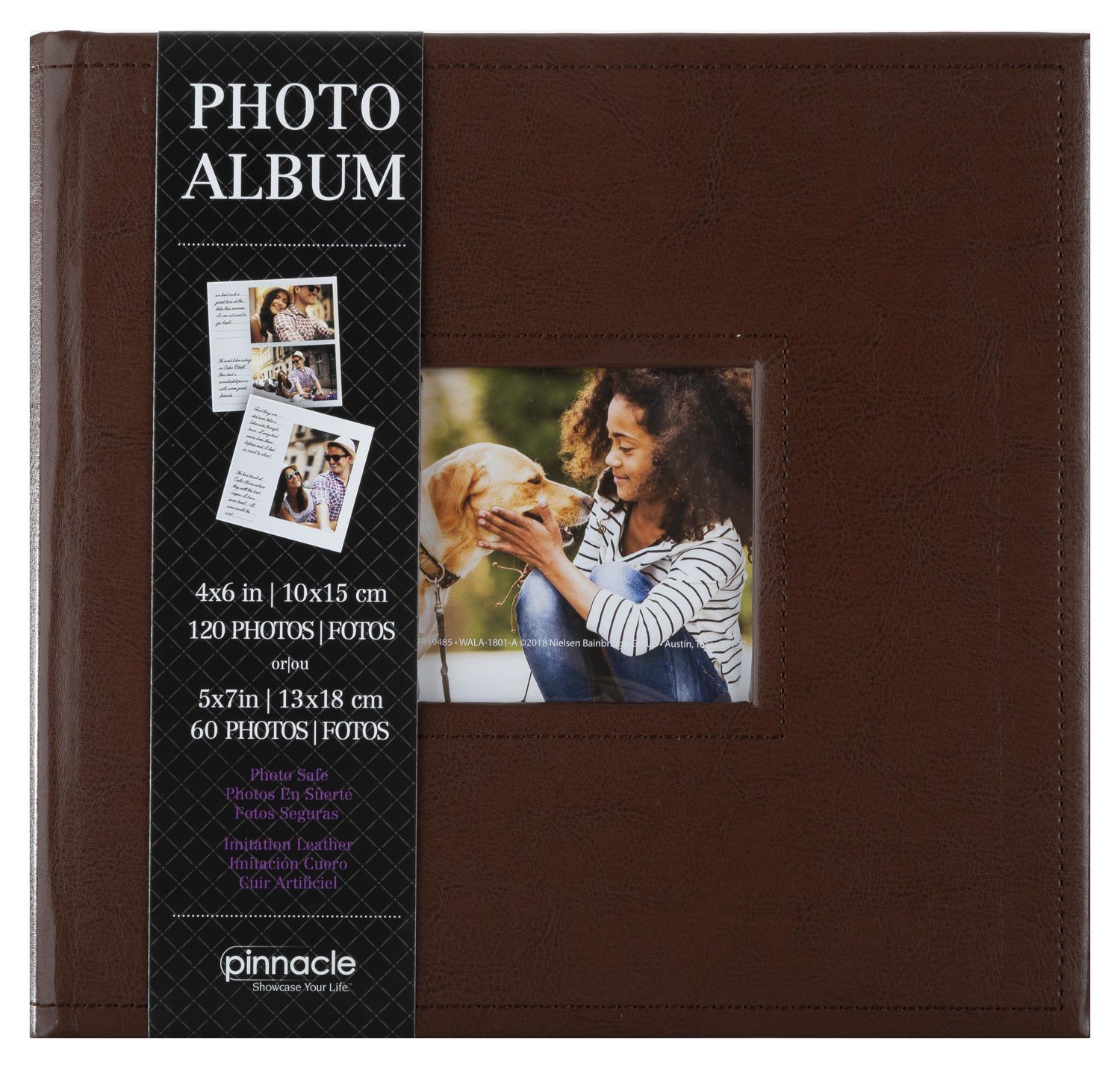 PINNACLE 2UP BROWN STITCHED PHOTO ALBUM 