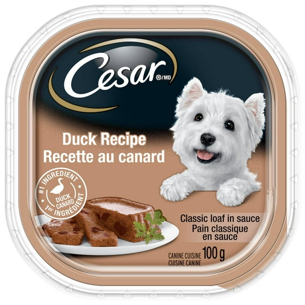 Nourriture humide pour chiens CESAR pain classique en sauce recette au canard