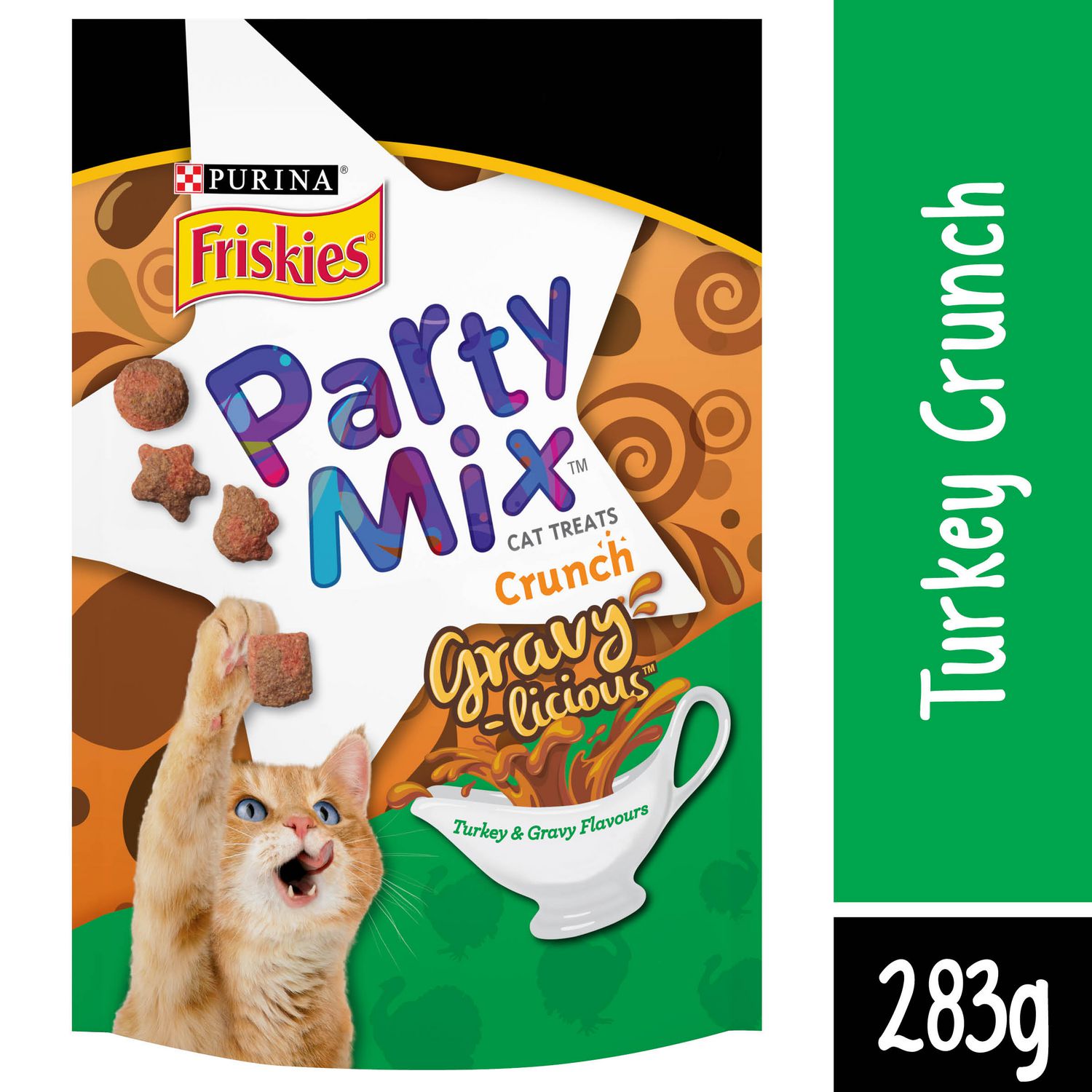 Friskies Party Mix Cat Treats, Gravylicious Turkey & Gravy Crunch