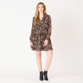 thumbnail image 2 of DV L/S smocked waist mini dress with button down front, 2 of 5