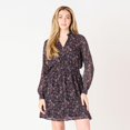 thumbnail image 1 of DV L/S smocked waist mini dress with button down front, 1 of 5