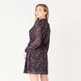 thumbnail image 3 of DV L/S smocked waist mini dress with button down front, 3 of 5