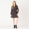 thumbnail image 2 of DV L/S smocked waist mini dress with button down front, 2 of 5
