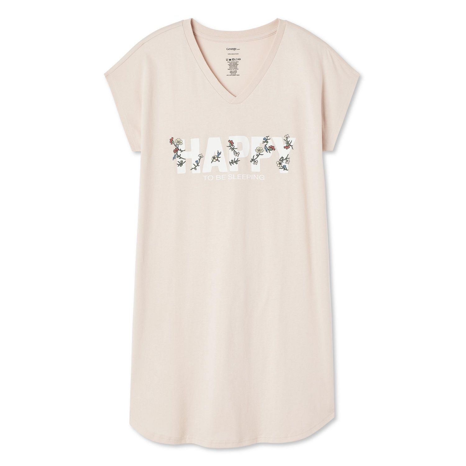 George Women's V-Neckline Nightshirt, Sizes S-XL