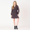 thumbnail image 2 of DV L/S smocked waist mini dress with button down front, 2 of 5