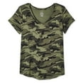 thumbnail image 1 of George Women's Printed Drapey V-Neckline Short Sleeve Tee, 1 of 1
