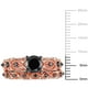 Ensemble nuptial Asteria avec diamants noirs 1,38 ct poids total en or rosé 10 k – image 3 sur 4
