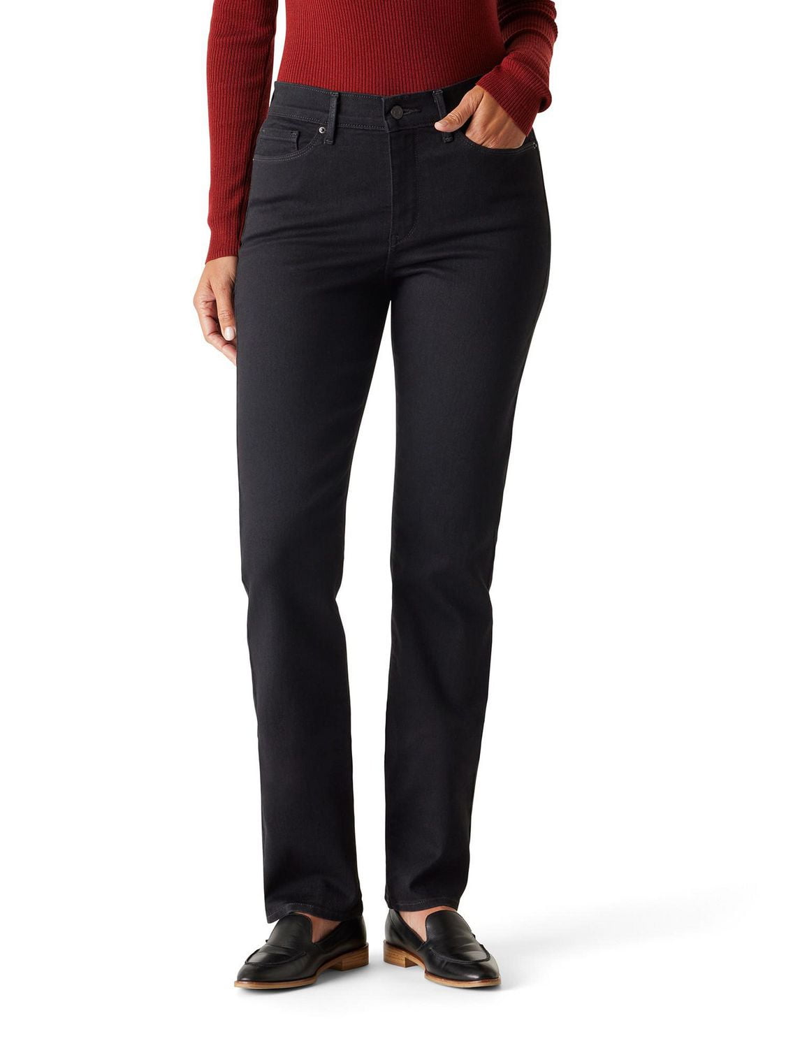 Levi Strauss Signature™ Women's Mid Rise Straight Jeans, Available sizes: 2 – 18