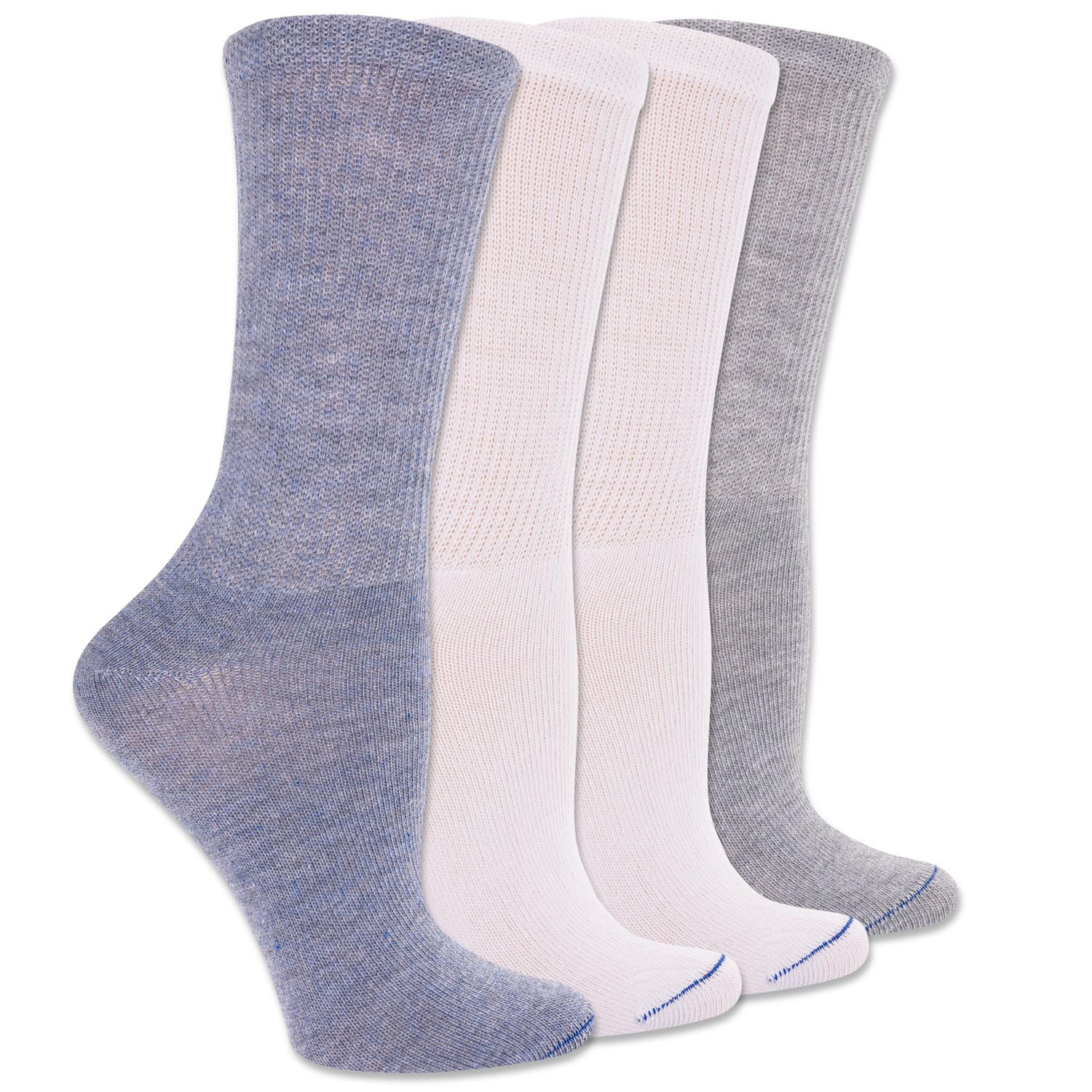 Dr. Scholl's Ladies Diabetic and Circulatory Crew Socks - 4 Pair Pack - soft, non-binding top and with temperature regulating technology, Diabetic socks - Ladies