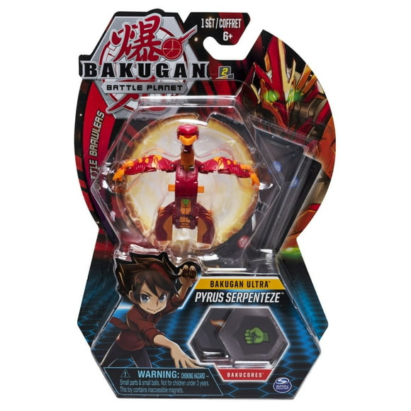 Bakugan Ultra, Pyrus Serpenteze, 3-inch Tall Collectible Transforming Creature, for Ages 6 and Up