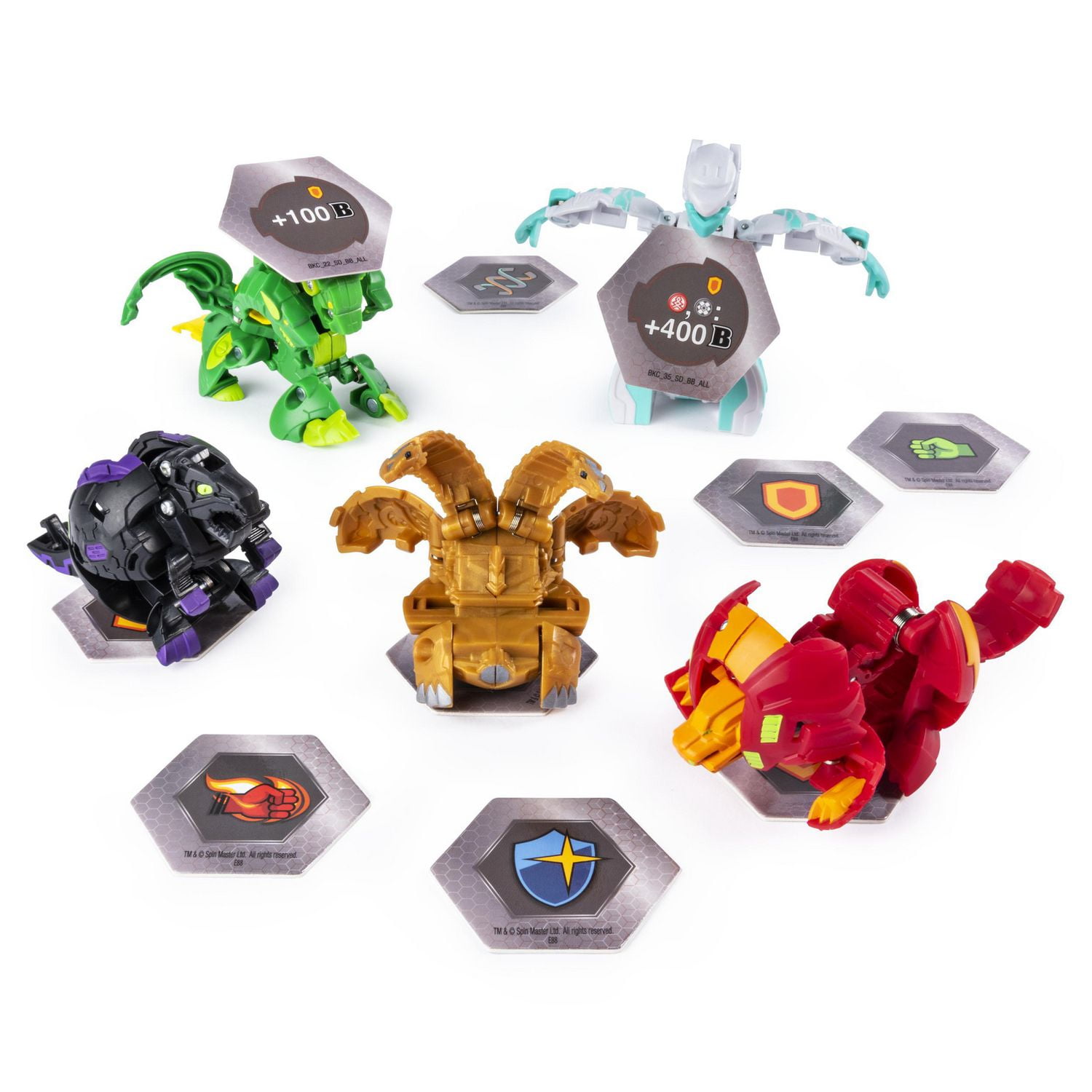 Bakugan Battle Pack 5 Pack Haos Serpenteze and Ventus Howlkor Collectible Cards and Figures for Ages 6 and Up Walmart