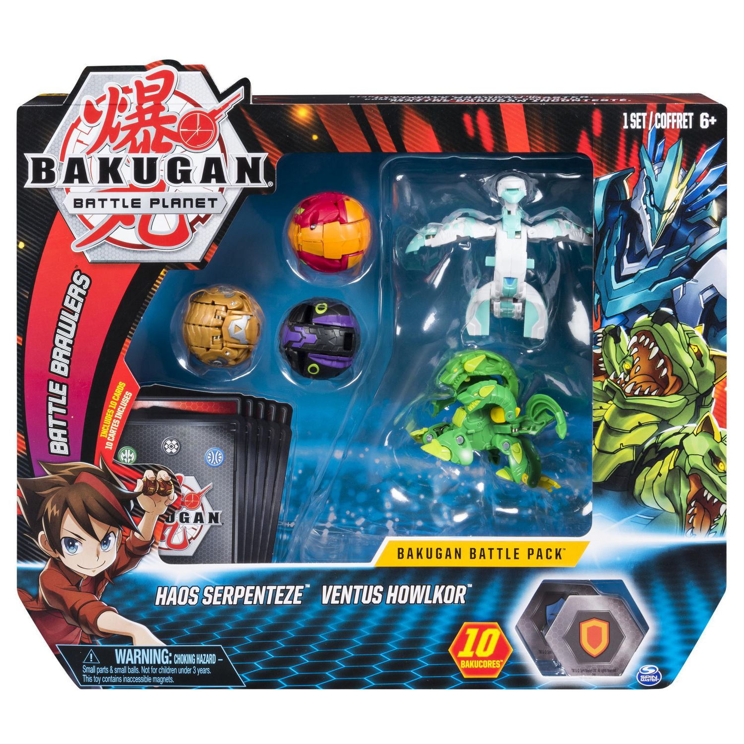 Bakugan, Battle Pack 5-Pack, Haos Serpenteze and Ventus Howlkor,  Collectible Cards and Figures, for Ages 6 and Up - Walmart.ca