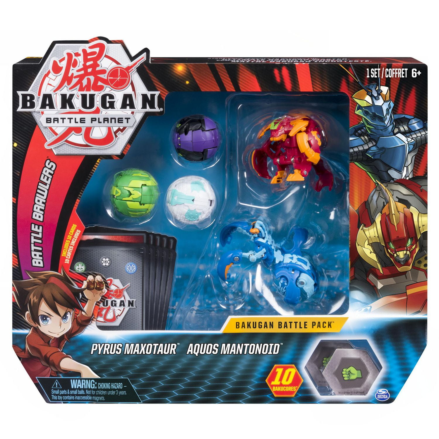 Bakugan Battle Pack 5 Pack Pyrus Maxotaur and Aquos Mantonoid Collectible Cards and Figures for Ages 6 and Up Walmart