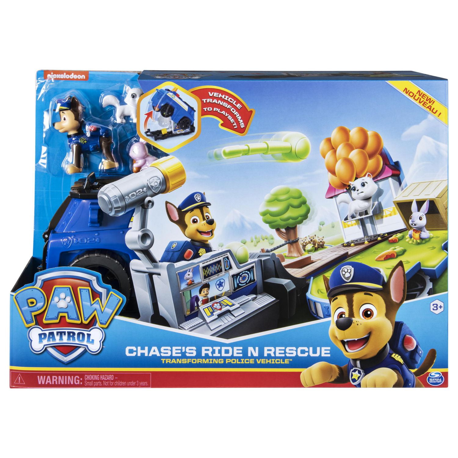 PAW Patrol Chase s Ride n Rescue Transforming 2 in 1 Playset and Police Cruiser for Kids Aged 3 and Up Walmart