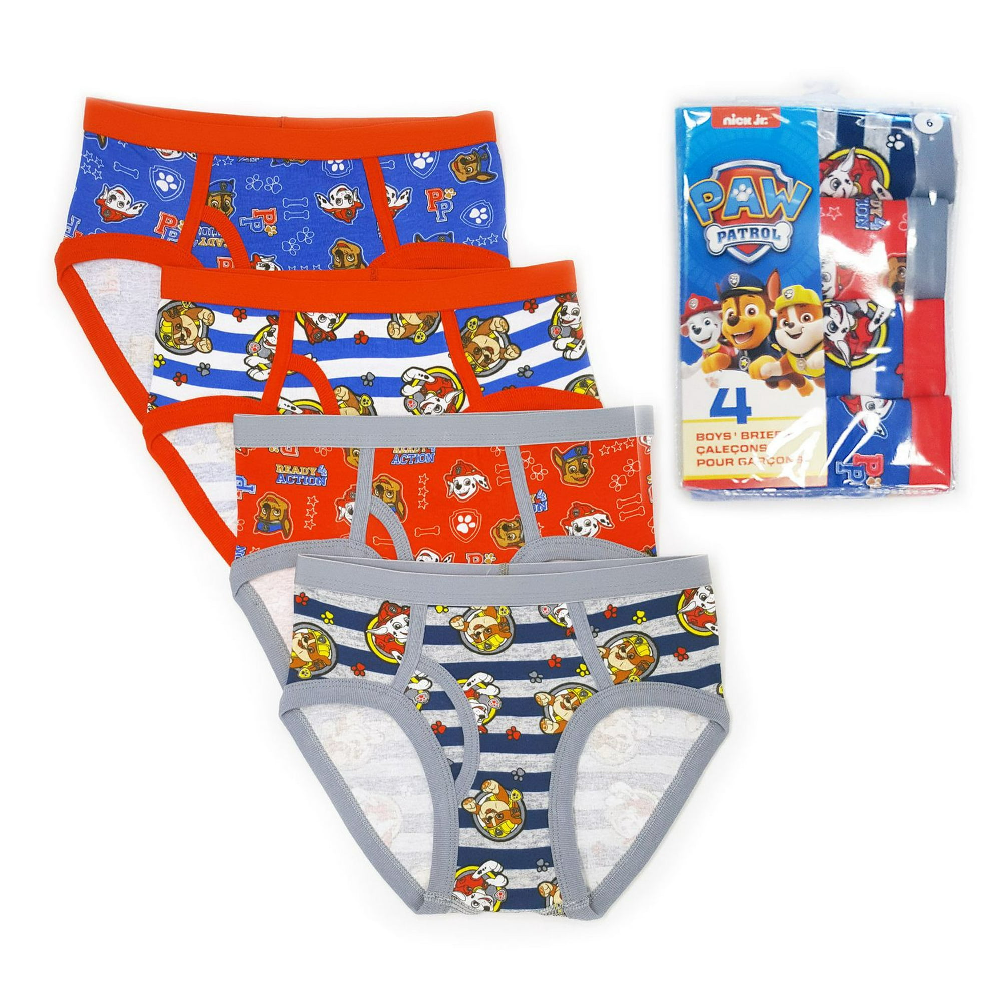 Paw Patrol Boy's 4-Pack Briefs, Sizes 2T to 5T 