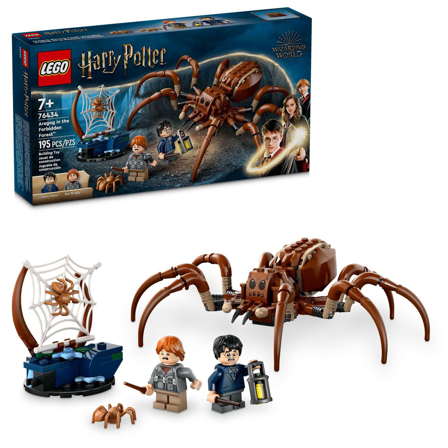 LEGO Harry Potter Aragog in the Forbidden Forest Spider Toy Playset for Kids Harry Potter Collectible with Magical Creature and 2 Minifigures Harry Potter Toy for 7 Year Old Boys and Girls