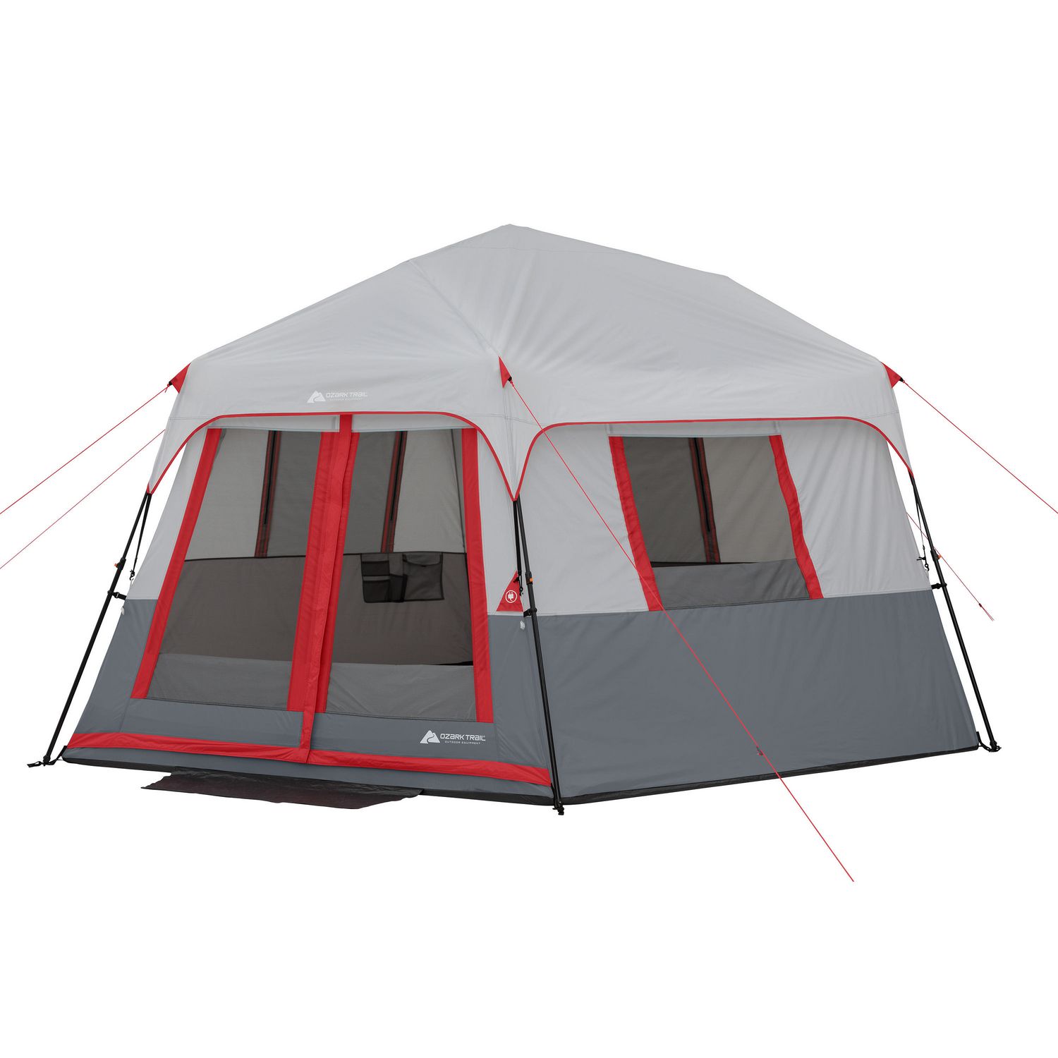 Ozark Trail 8 Person Instant Hexagon Tent with Built-in LED Lights ...