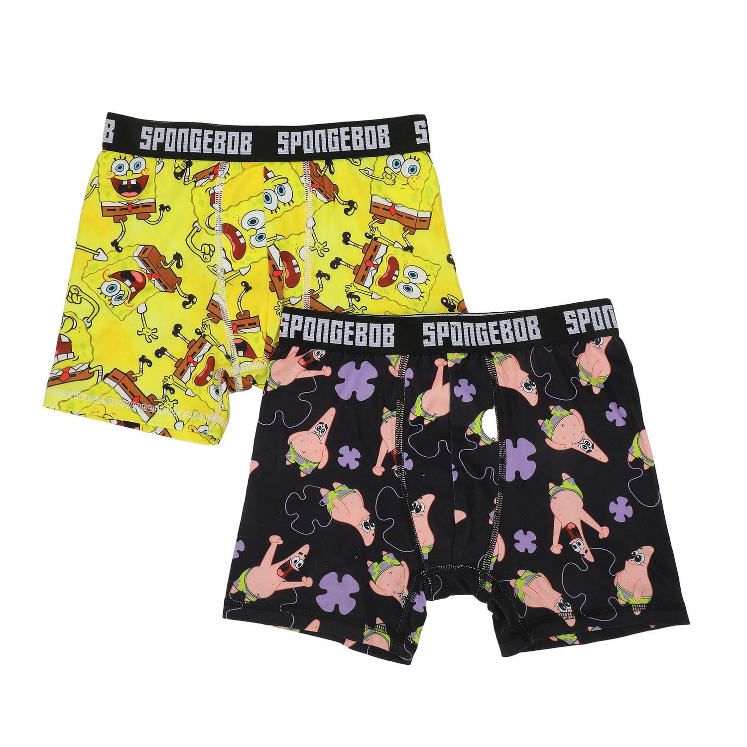 Spongebob Squarepants Boys' 2-Pack Boxer Briefs, SpongeBob Boys 2PK Boxers