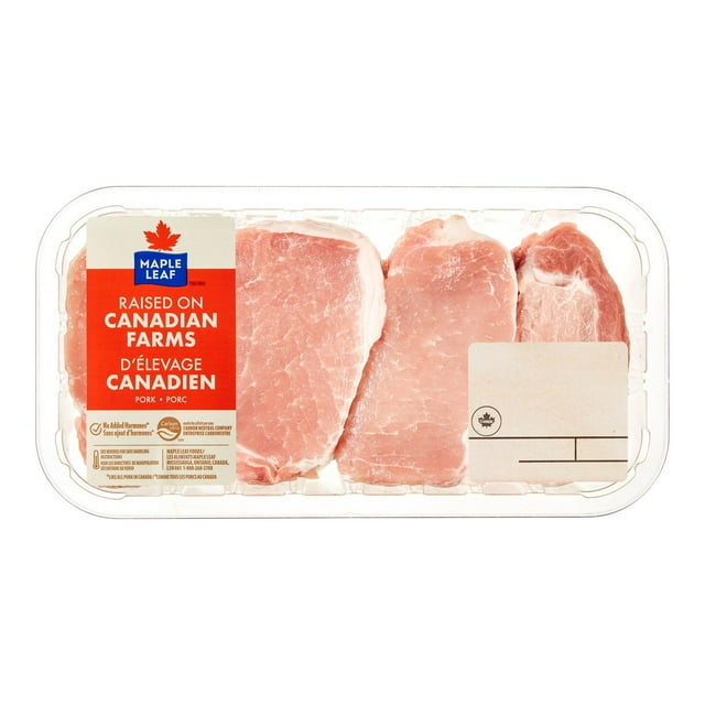 Côtelettes de longe et de côtes de porc désossées Maple Leaf 4 côtelettes