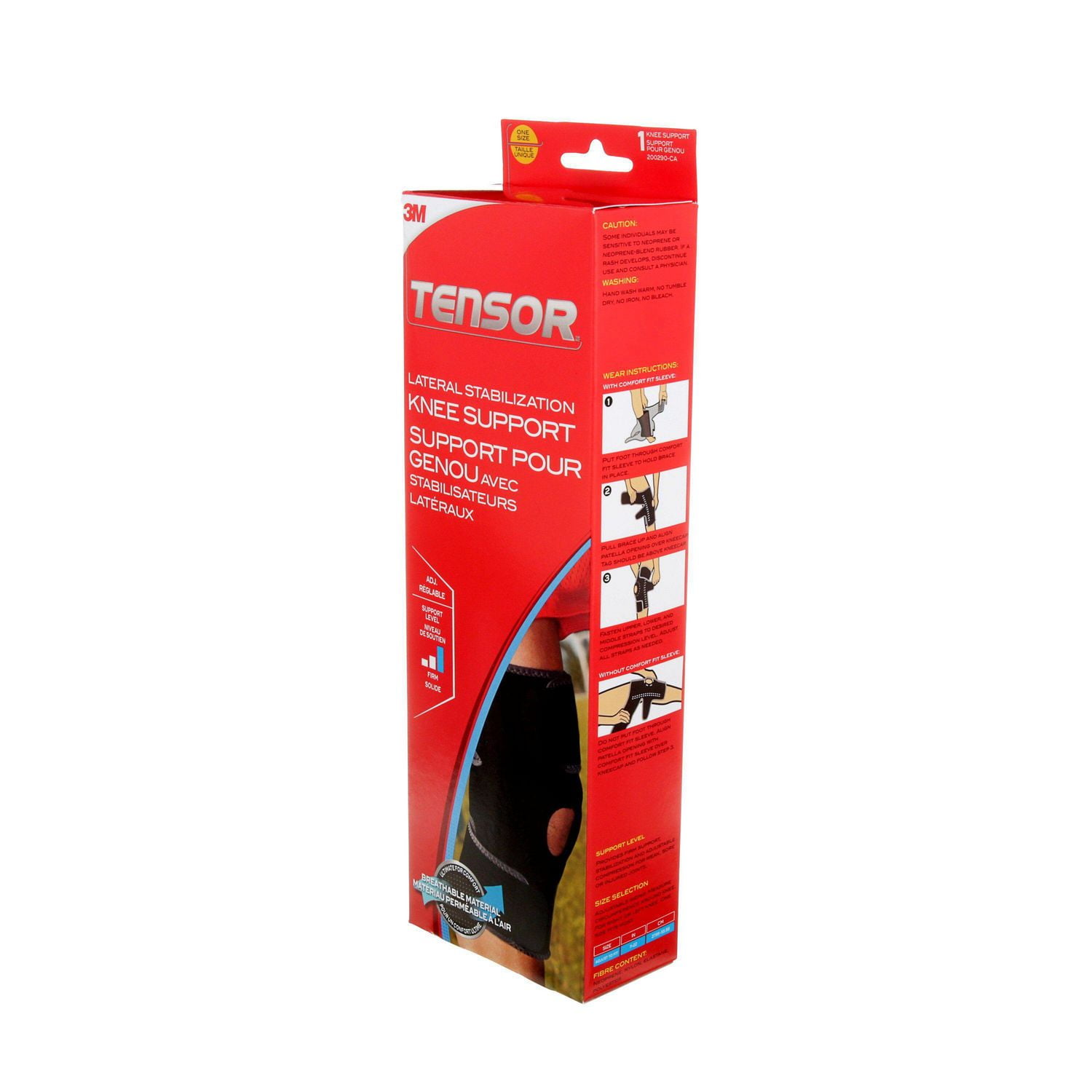 Support à stabilisation latérale pour genou Tensor(MC), 200290-CA, noir, réglable Support 200290-CA Tensor(MC)