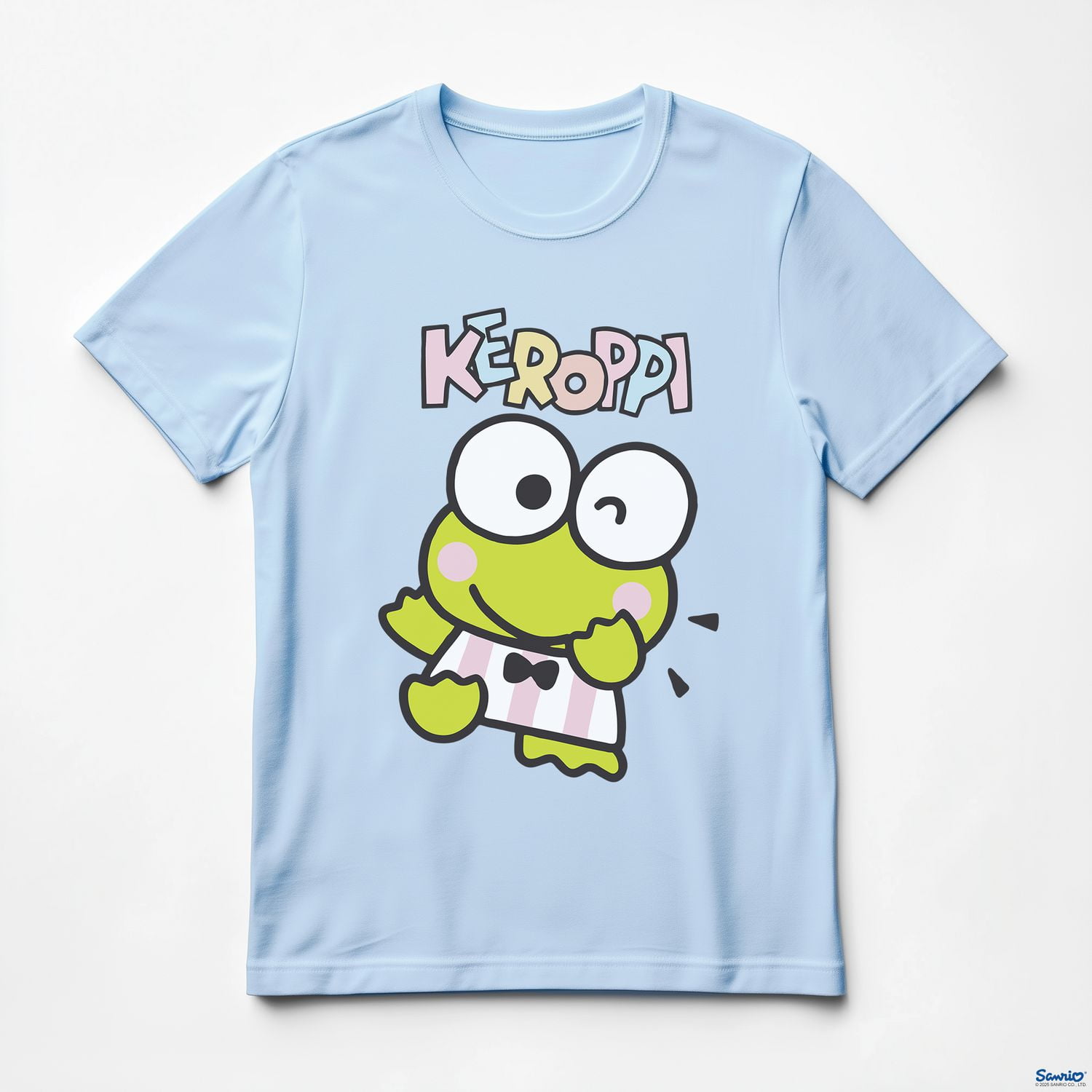 Keroppi Light Blue T-Shirt for Women – Sanrio Character Apparel, Keroppi T-Shirt For Women