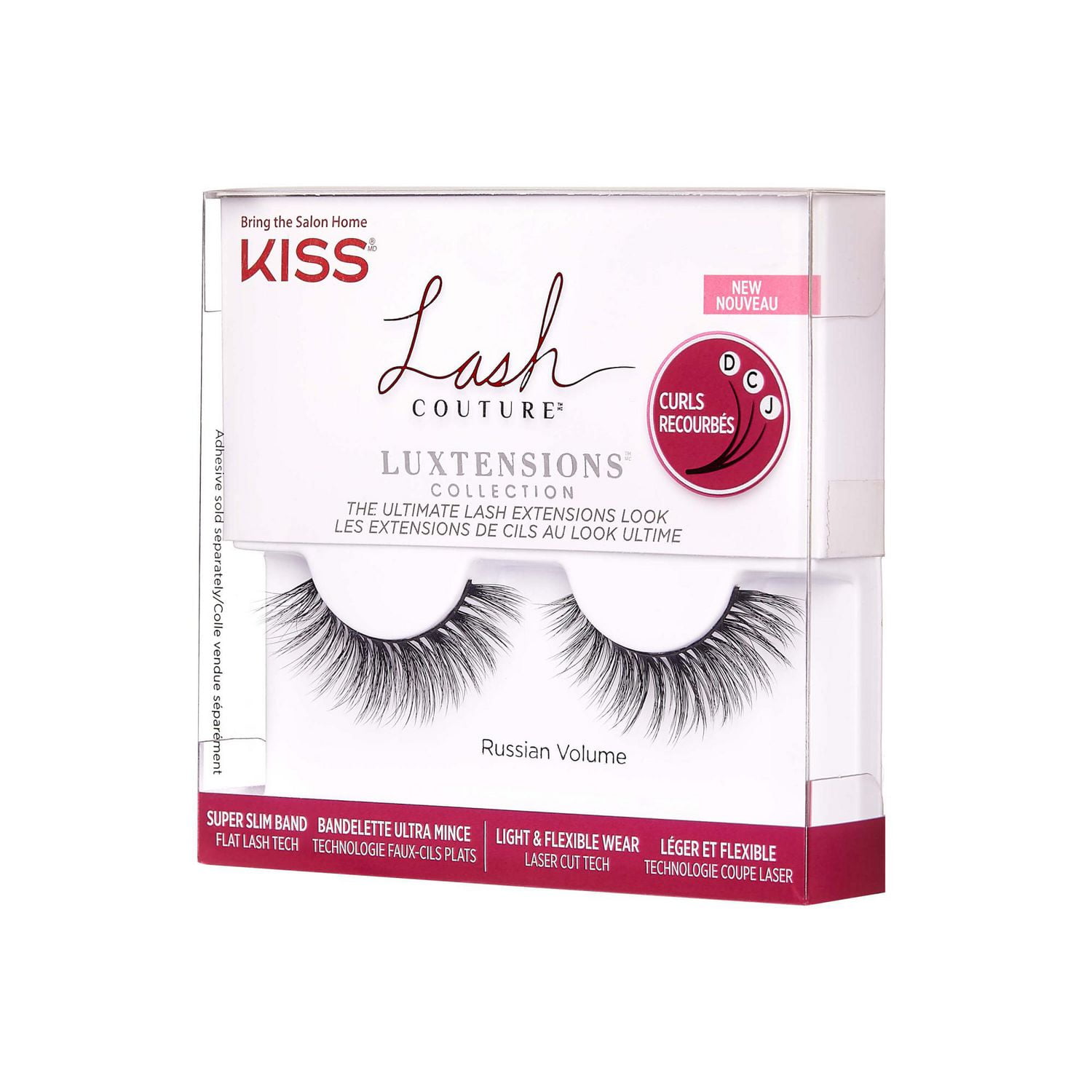 KISS Lash Couture Luxtensions Collection - Russian Volume - 1 Pair,  LuXtension Strip. 