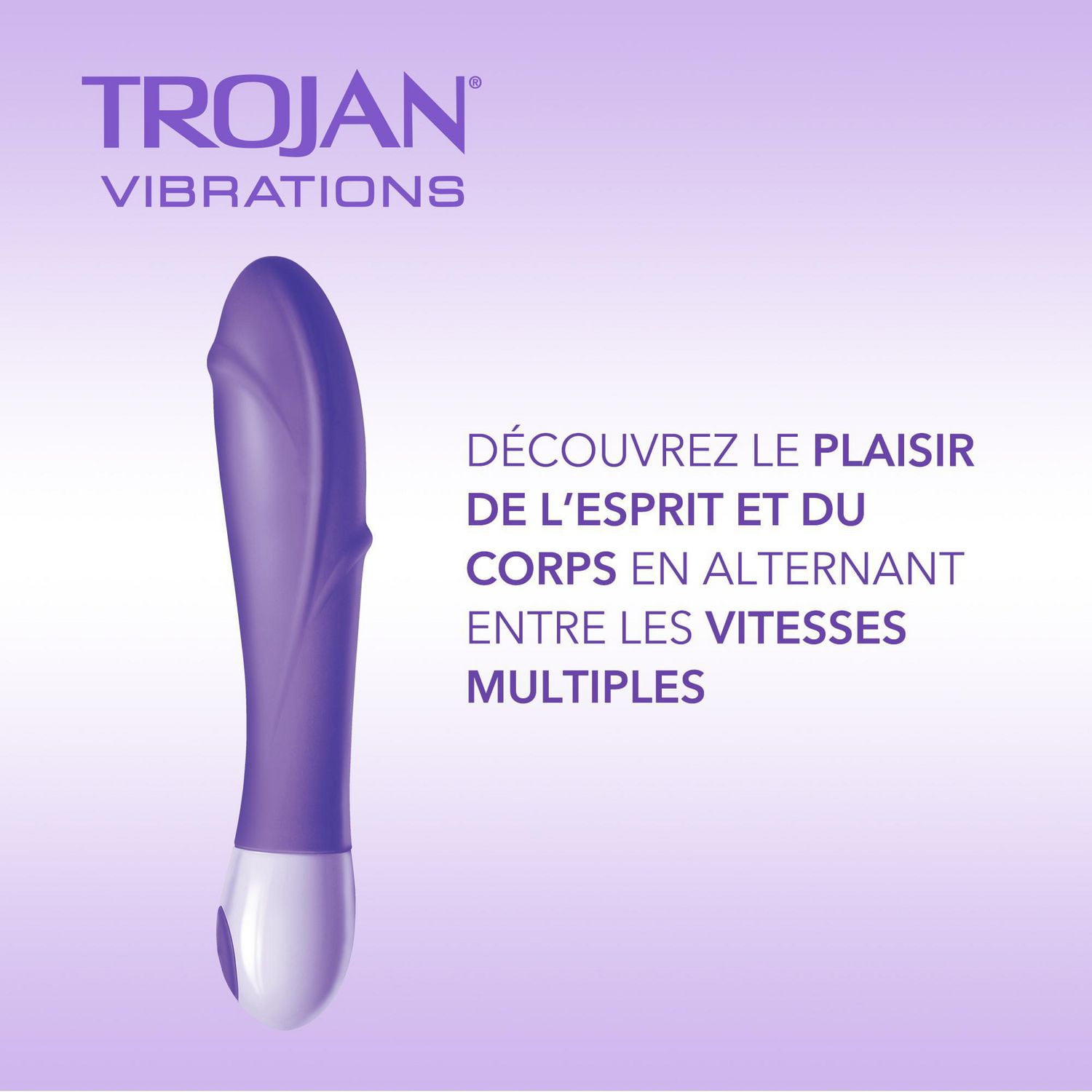 Trojan Vibrations Divine Contoured Massager, 1 Multi-Speed Massager