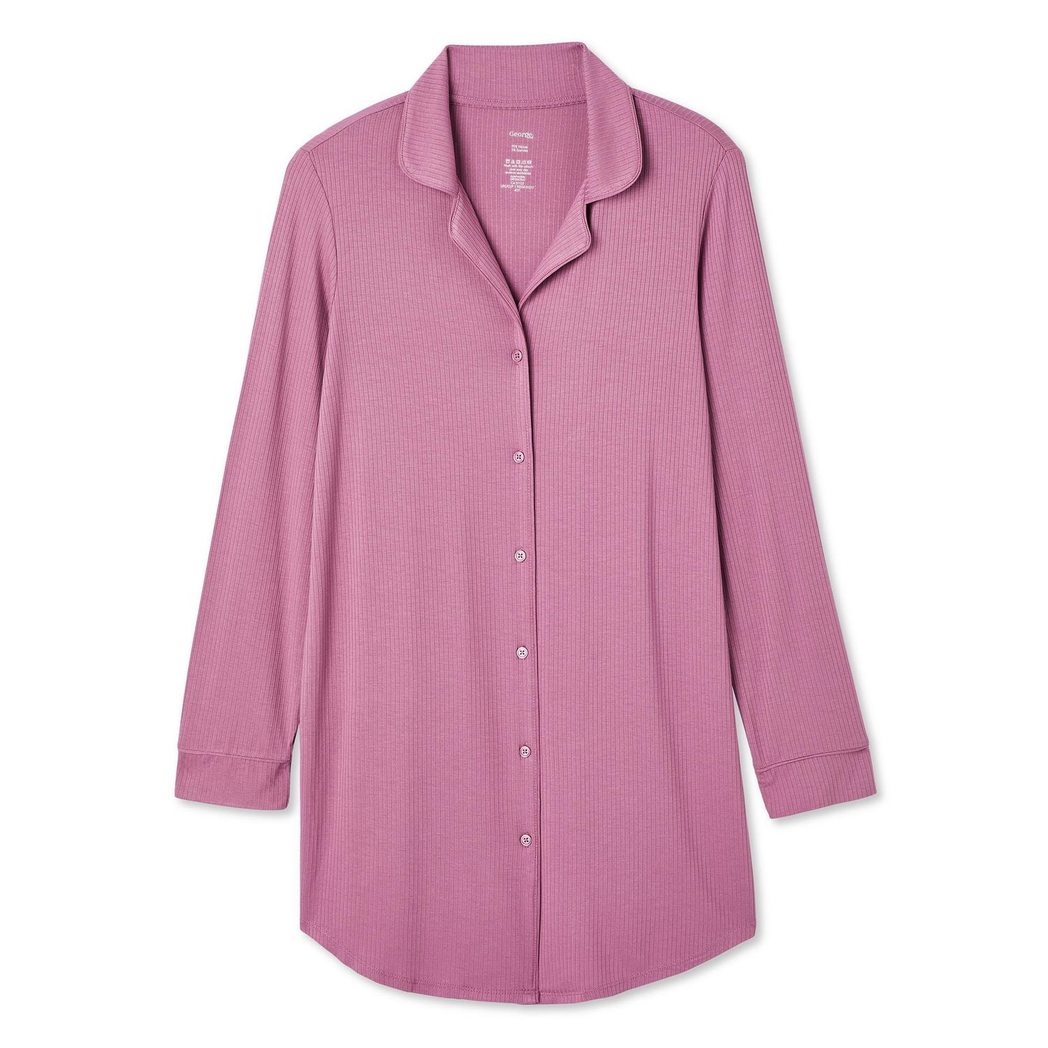 Chemise de nuit côtelée George pour femmes
