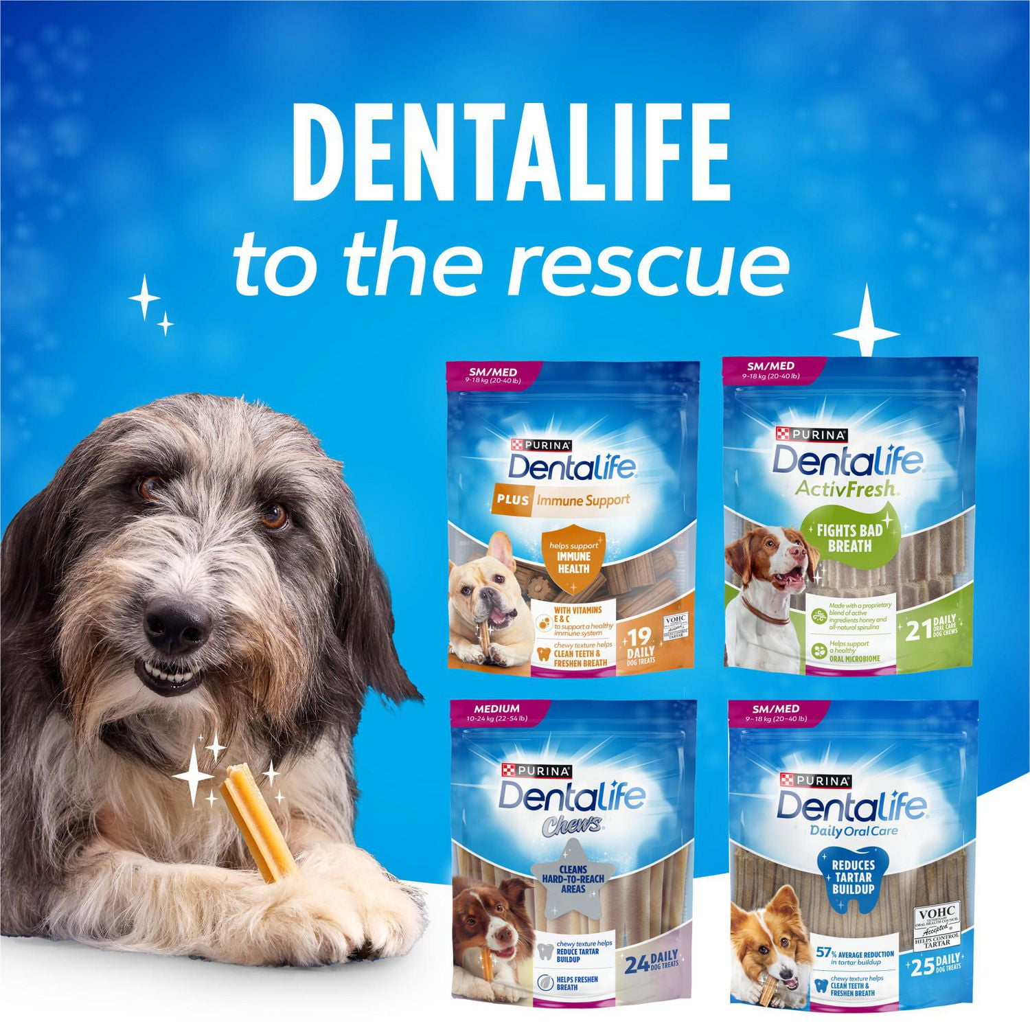 DentaLife Chews Daily Oral Care Medium Dental Dog Treats 248 g 1.12 kg