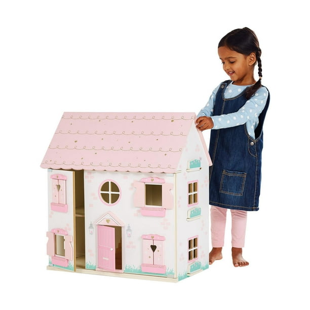 Ensemble de petits jouets en bois, maison de poupée heureuse