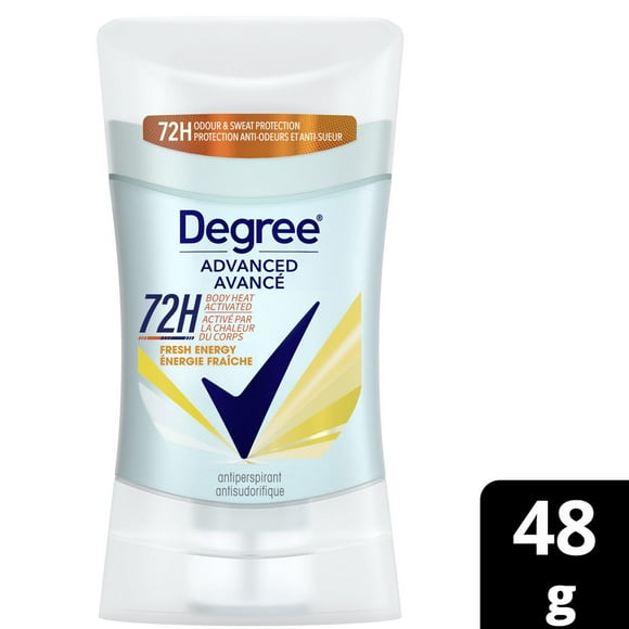 Degree Advanced Antisudorifique en Bâton pour 72 h de protection contre les odeurs et la transpiration Énergie Fraîche avec technologie MotionSense®