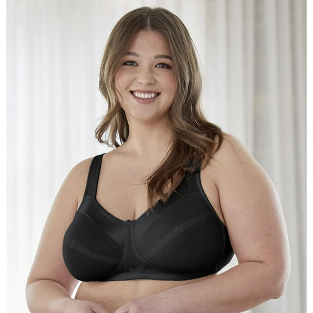 Bestform 9706715 Satin Trim Wireless Cotton Bra with Unlined Cups