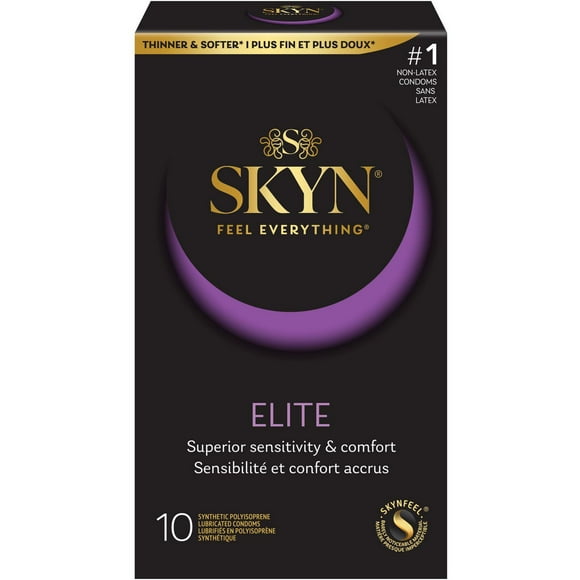 SKYN Elite Lot de 10 préservatifs ultra fins et ultra doux en polyisoprène synthétique, sans latex 10 conservateurs