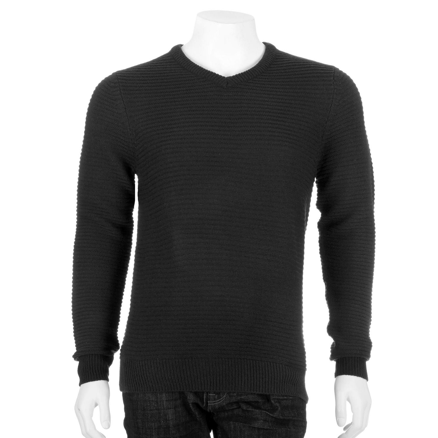 Black v neck sweater mens best sale