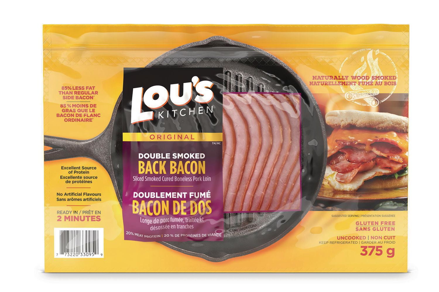 Lou's BBQ Company Lou's BBQ Original Double Smoked Back Bacon Walmart