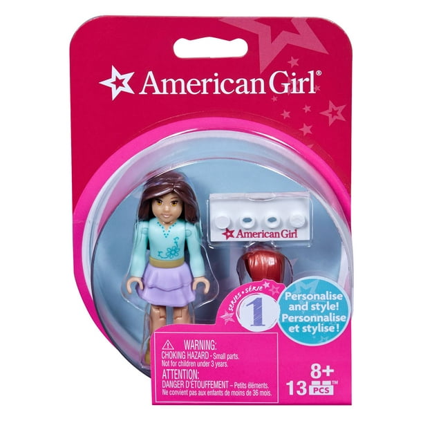 Mega Construx – American Girl – Série 1 – Figurine pour collectionneur – Chemisier bleu et jupe rose