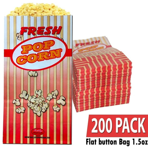 Bullseye Popcorn paper Bags (200 Pack)