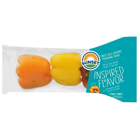 SUNSET Rainbow Bell Peppers, SUNSET Rainbow Bell Peppers, 3ct